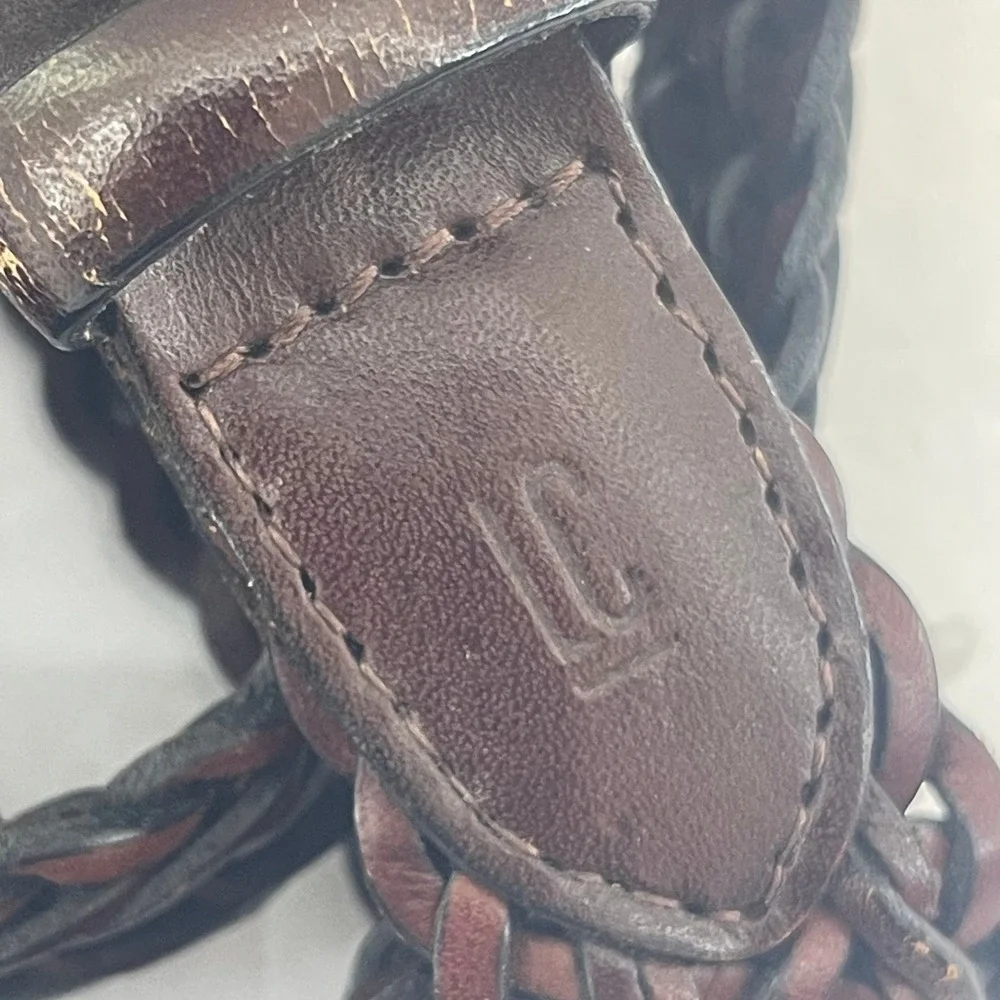 Liz Claiborne Braided Belt Womens 36 Dark Brown‎ Vintage 1999 Woven Leather